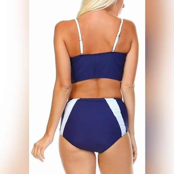 Envya Two Piece Colorblock Bikini Set Black/Tan - Picture 13 of 14